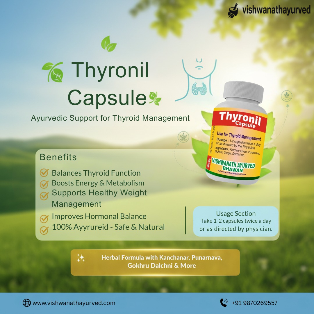 Thyronil Capsule: Worlds Best & Only All Natural Ayurvedic Formula for Thyroid Care
